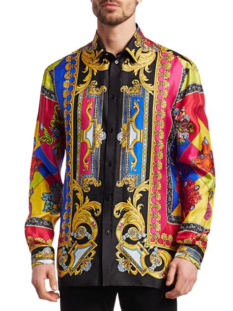 versace print mens shirt